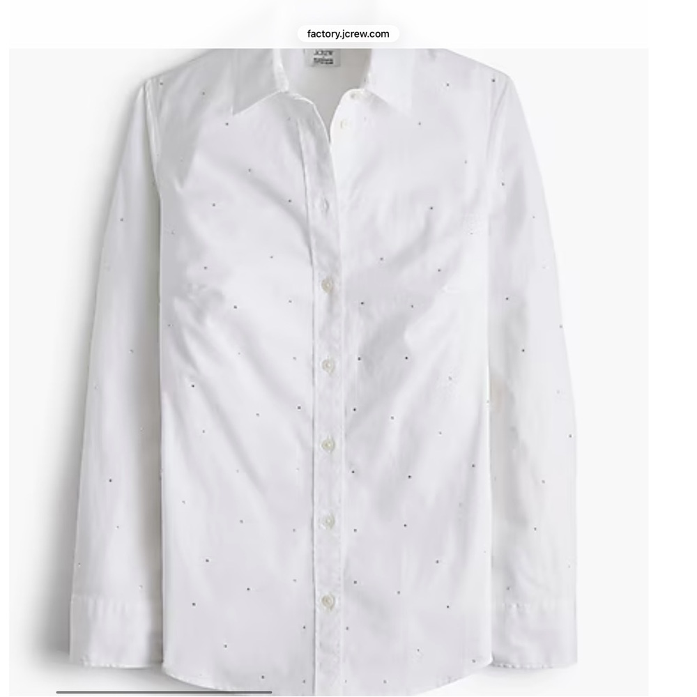 J. Crew Women’s White Dress Shirt with rhinestones